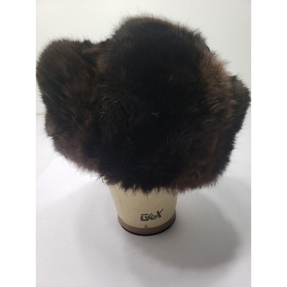 Vtg Soviet ukranian winter Hat ushanka Brown USSR Russian Fur Hat W/ Ear Flaps